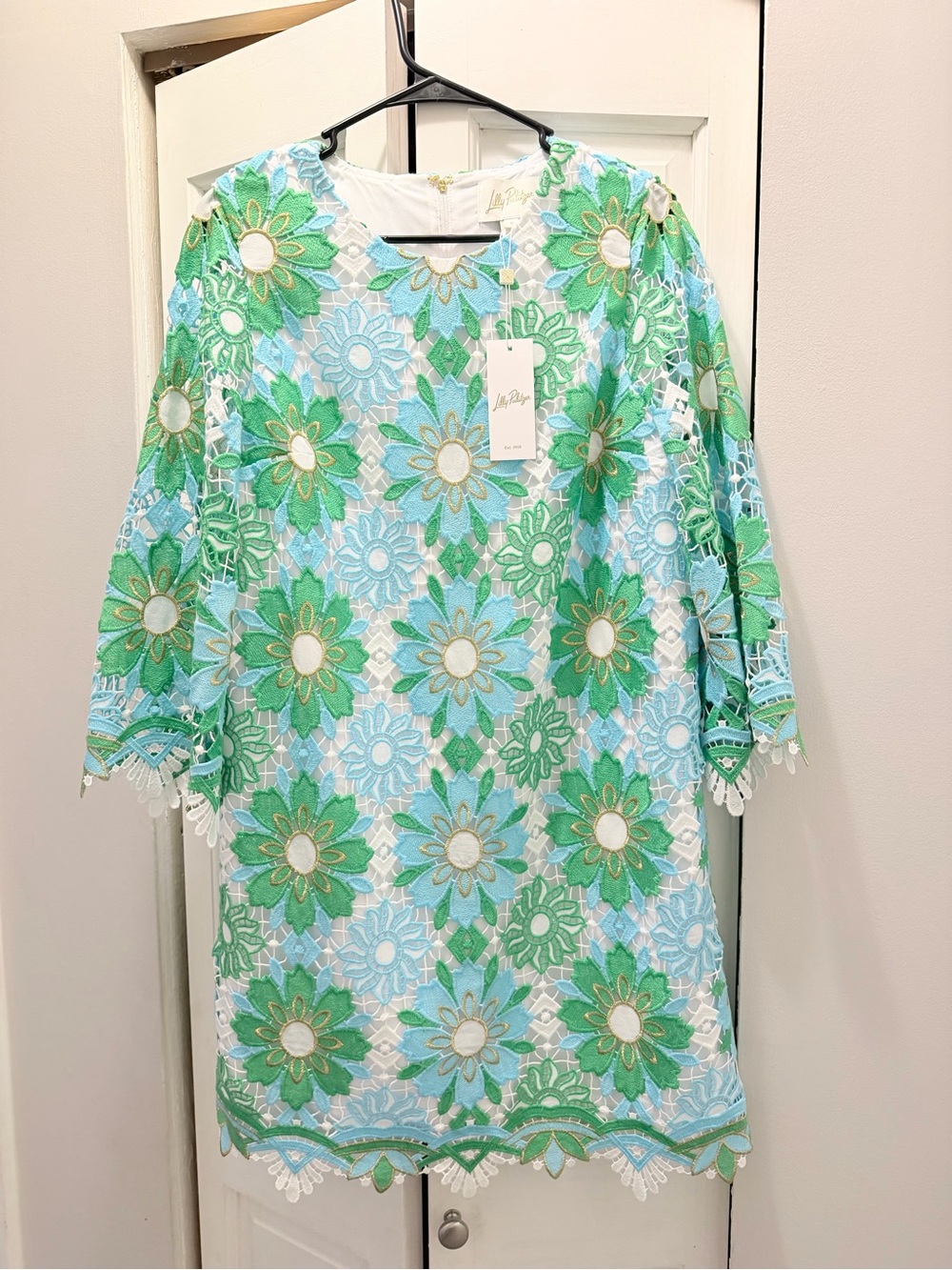 NWT LILLY PULITZER JOURI LACE DRESS SIZE 6 PUTTING GREEN SUNSHINE TILE LACE